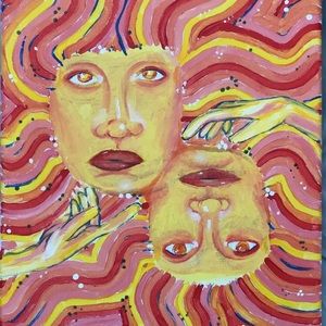 GEMINI BOYS, ORIGINAL ANXY OIL PAINTING